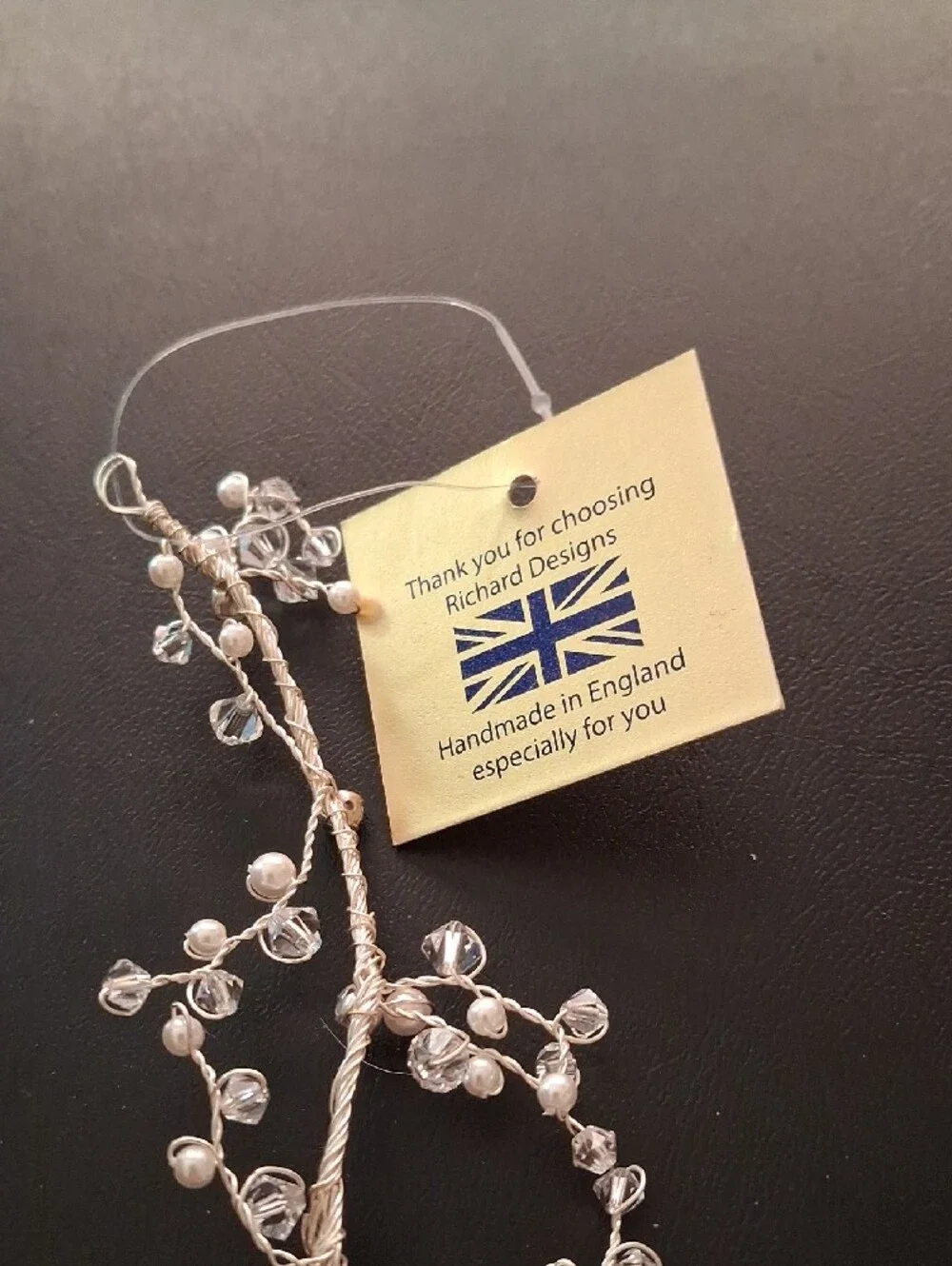 Silver Pearl & Crystal Bridal Hair Vine by